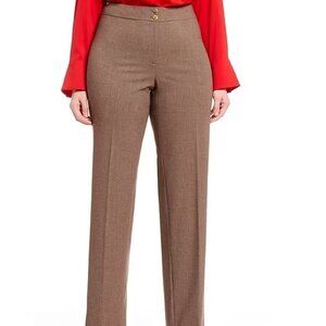 Calvin Klein Straight Leg Pants Women's Plus Size 24W Brown Work Career